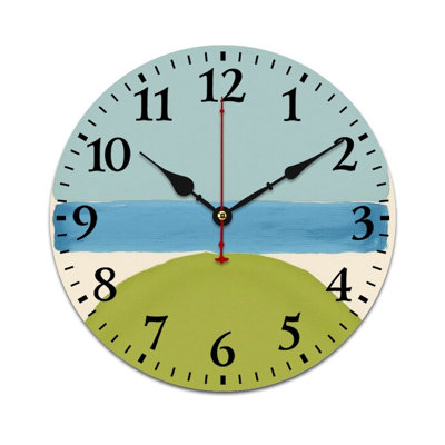 Blue Green Geometric 12" X 12" Decorative Wall Clock