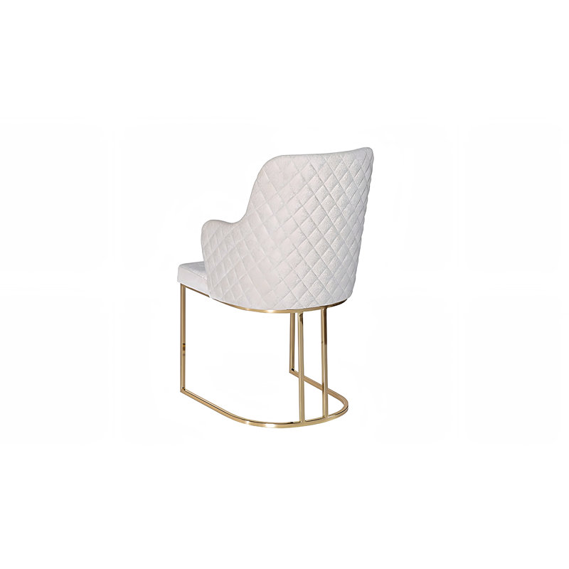 Fauteuil rembourré en tissu blanc