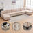 Balus Modular Sofa Bed Set, Button Tufted Reversible Modular Couch With 2 Storage Ottomans, 8 Seater Oversized U Shape Sleeper Sectional Couch Modular Sofa Couch For Living Room-76934919
