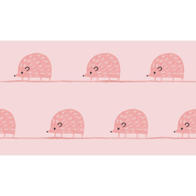 Hedgehog Parade 33' L x 20.5" W  Wallpaper Roll