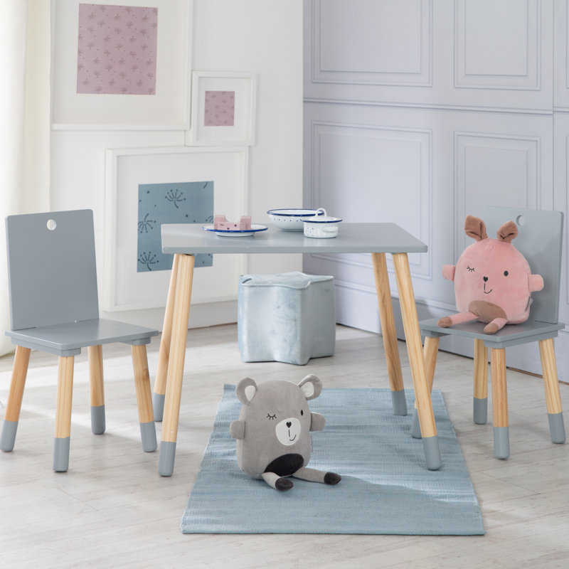  3 Piece Children's Dining Set, Grey