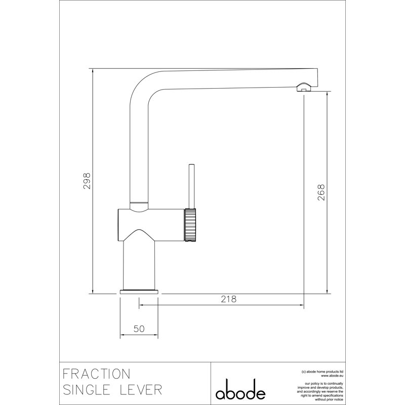 Abode Fraction Single Lever Tap, Antique Brass