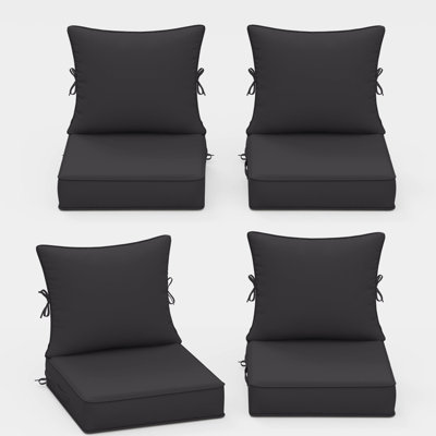 Braun Outdoor Cushions 22X22X4 Patio Chair Cushions Indoor/Outdoor Seat And Back Cushion, Cushions Only (Set Of 4)