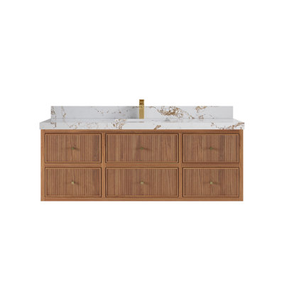 Meuble-lavabo simple 60 po avec comptoir en quartz 60 po