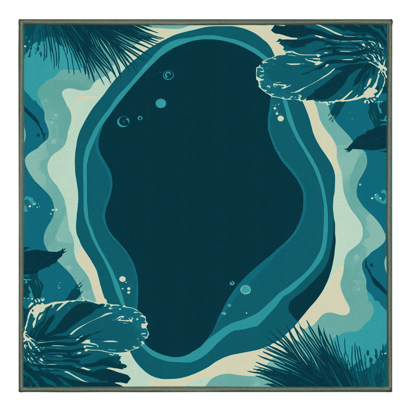 Tapis vert moelleux moelleux à motif abstrait Kamena - reliure vert sauge, Carré 7 pi