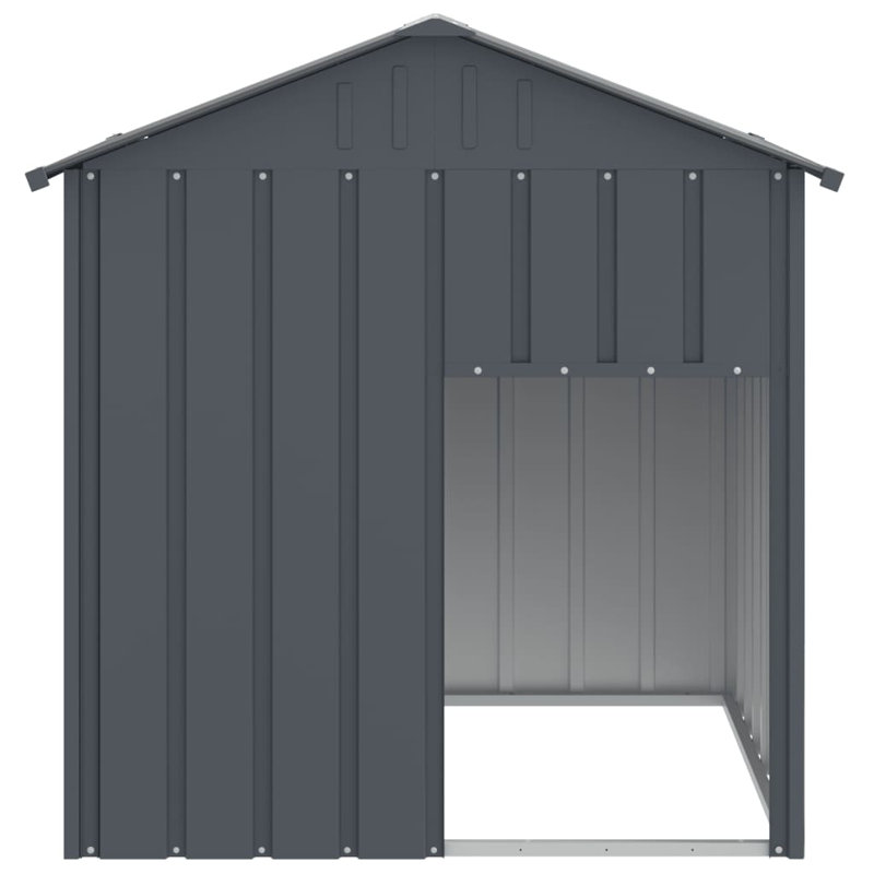Atticus Steel Dog House, 49”H x 42”W x 36”D, Anthracite