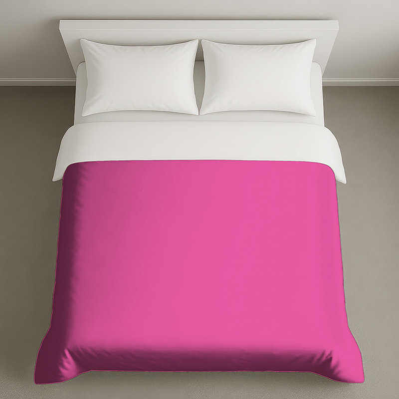 Housses de couette de couleur unie à fond rose, Lit simple