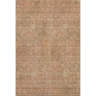 Premium Machine Washable Prisco Copper Rug