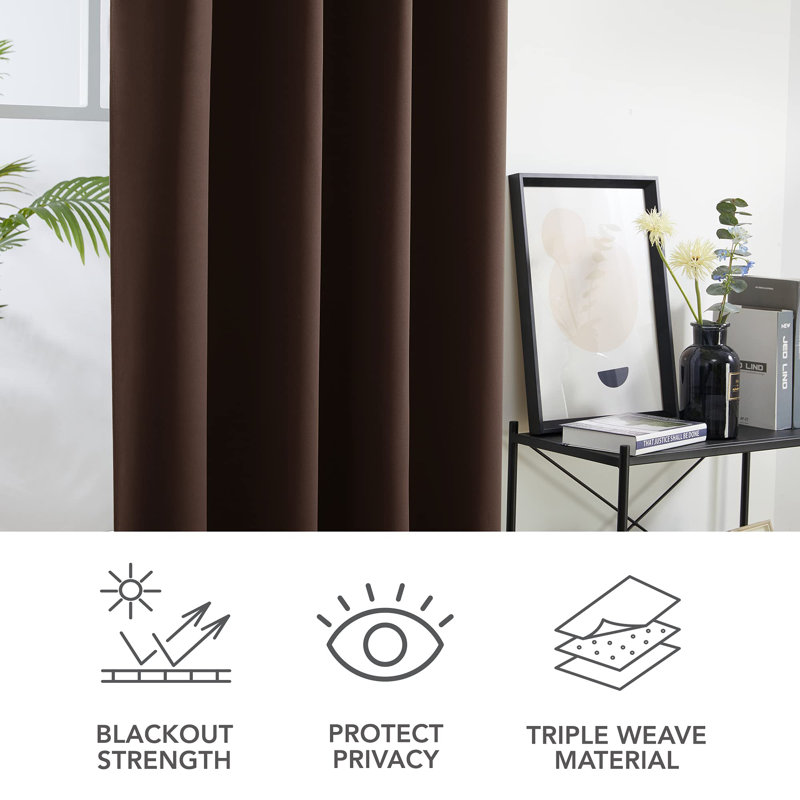 Blackout Curtain Pair, 53cm Width x 240cm Drop