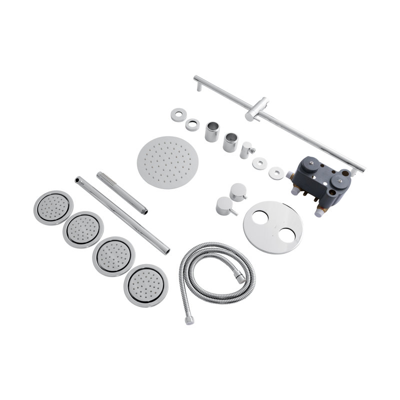 Complete Shower System with Rough-in Valve, Chrome
