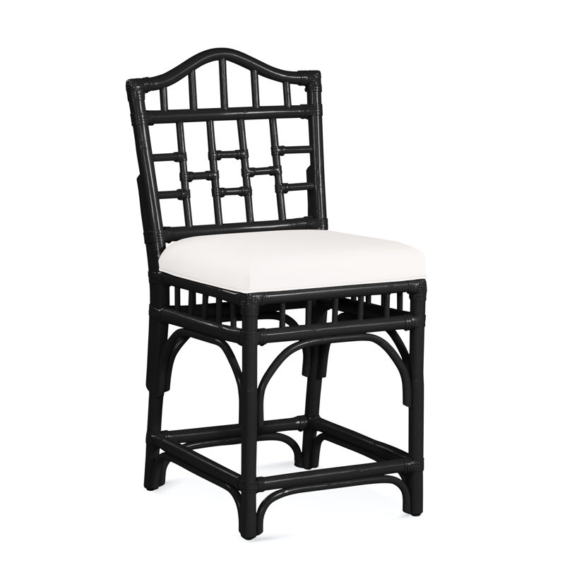 Chippendale Upholstered Stool, Black, Elite Ivory; 0321-91