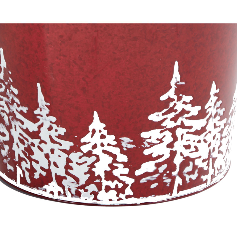 Niebel Metal Pot Planter, Red
