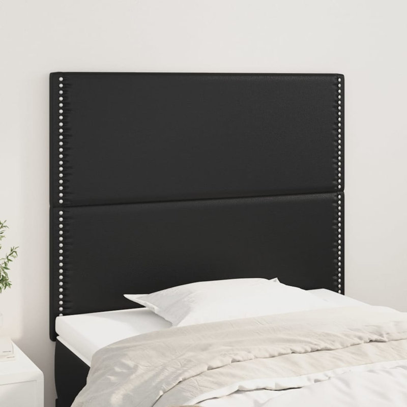 Upholstered Headboard, Black, 88cm H x 90cm W x 5cm D