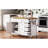 52'' Kitchen Island With Drop Leaf And Wheels. White, Design, Spice Rack, Towel 2 Doors, 5 Drawers, Adjustable Shelf For Elegant Modern Luxury Coastal On Wheels Storage. White Finish, Texture,-1271738739