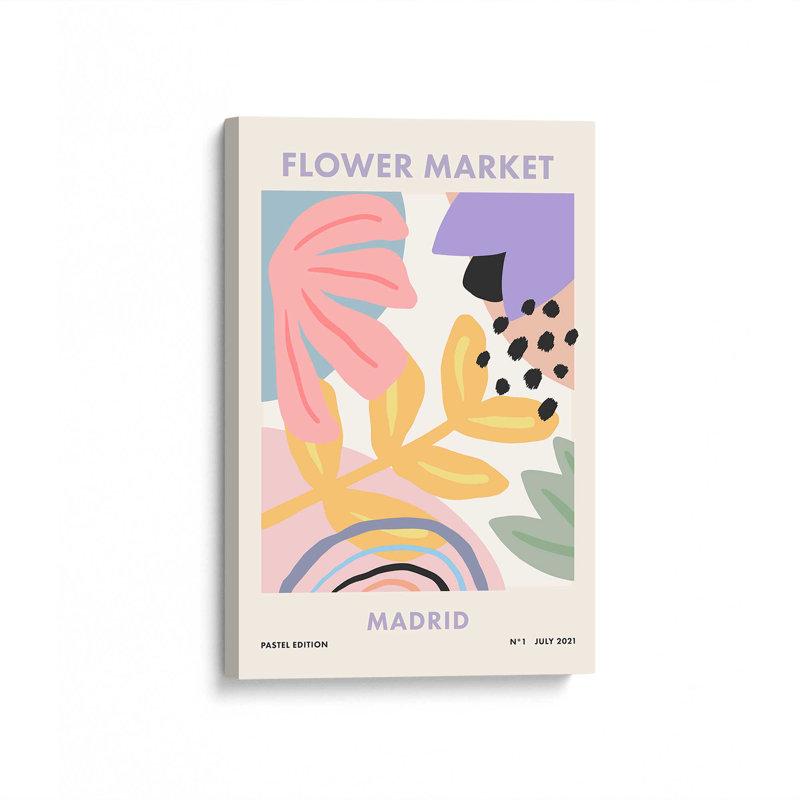 «Flower Market Madrid Pastel Ed By Cocoon Design», reproduction d'art sur toile, H 40 po x l 30 po, Toile tendue