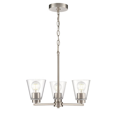 Lustre 3 lumières 18 po Strayhan - Nickel brossé