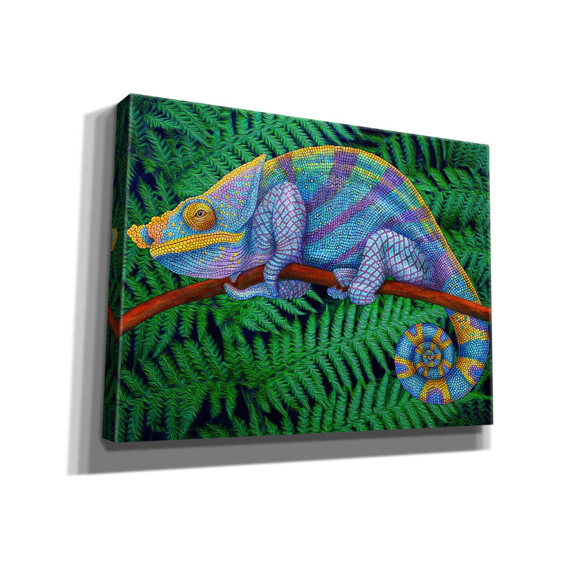 Toile épique Graffiti «Parsons Chameleon» par Tim Jeffs, 54 po x 40 po