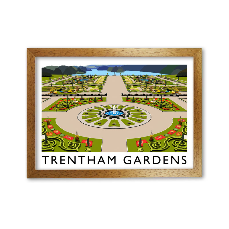 Trentham Gardens by Richard O'Neill - Print, Honey Oak Framed, 29.7cm H x 42cm W x 3cm D
