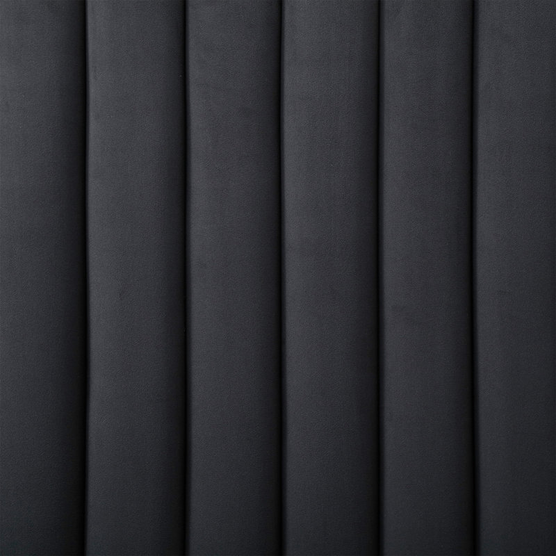 Structure de lit en velours Jeffrey, Noir, Grand lit