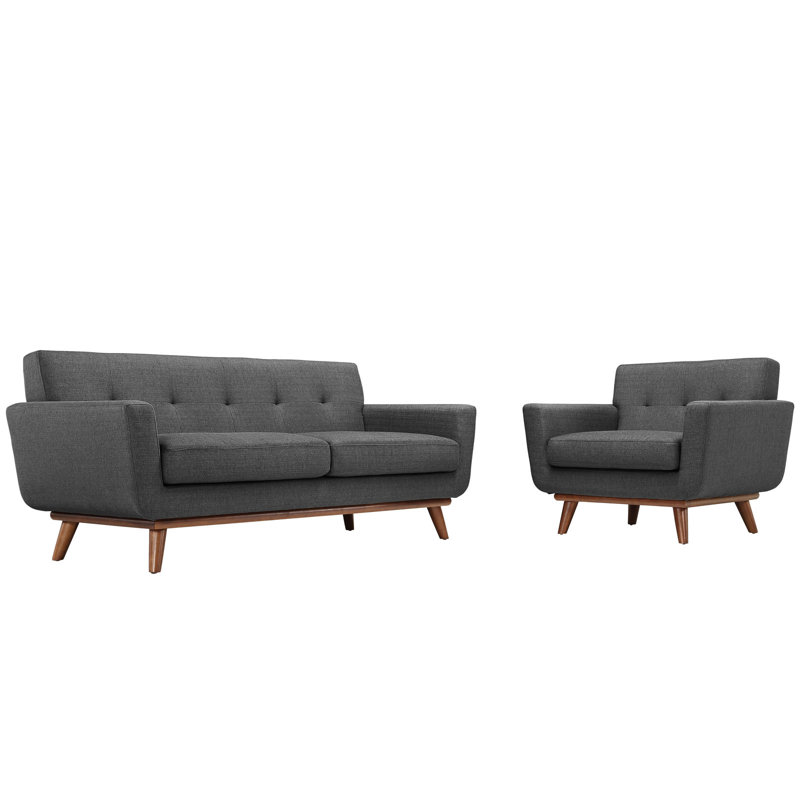 Fauteuil et causeuse Engage, Gris