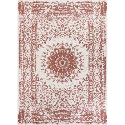 Contemporary Hitchens Runner Rug Rust Red Color