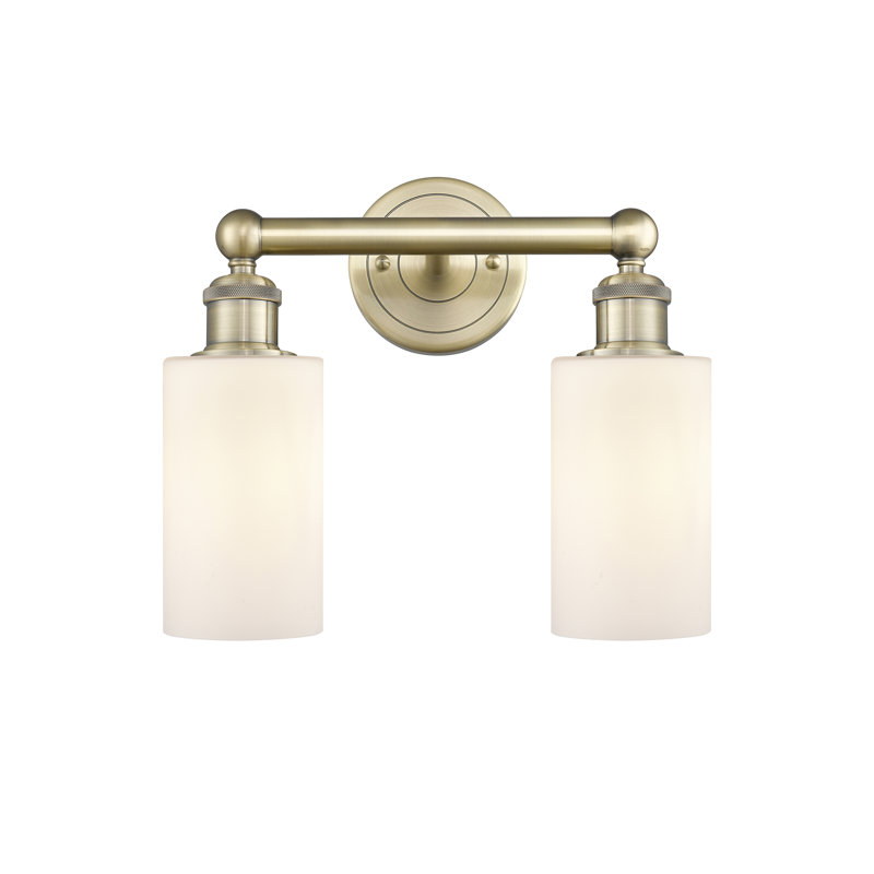 Caldello 2 - Light Dimmable Vanity Light, Matte White, Antique Brass