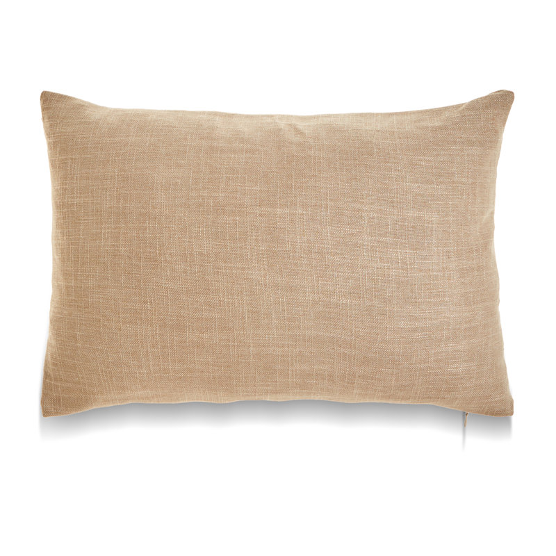 Oreiller réversible en mélange de coton SEATTLE SOLID, Beige, Plumes