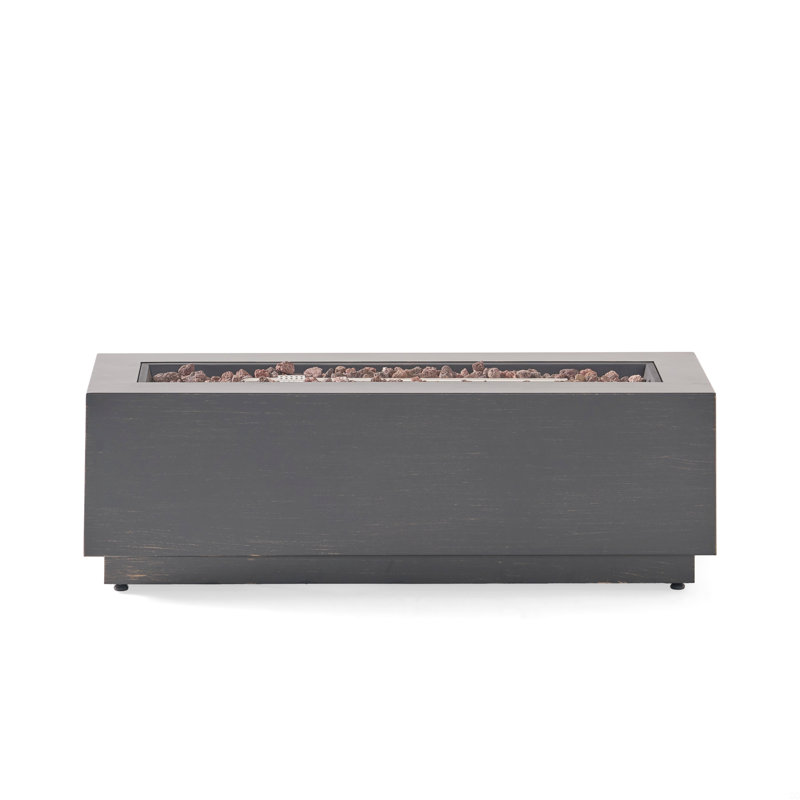 40" Outdoor 50,000 BTU Rectangular Iron Propane Fire Pit (Tank Cover Not Included)