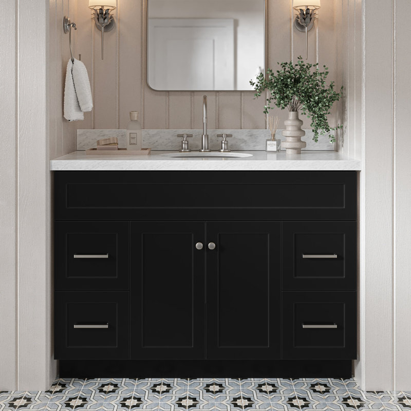 Ensemble de meuble-lavabo simple 49 po Abell, Noir