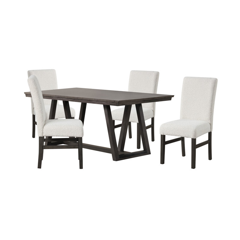 Pendergrass Dining Table And Chairs, 5 Pieces: Table, 4 Chairs, White