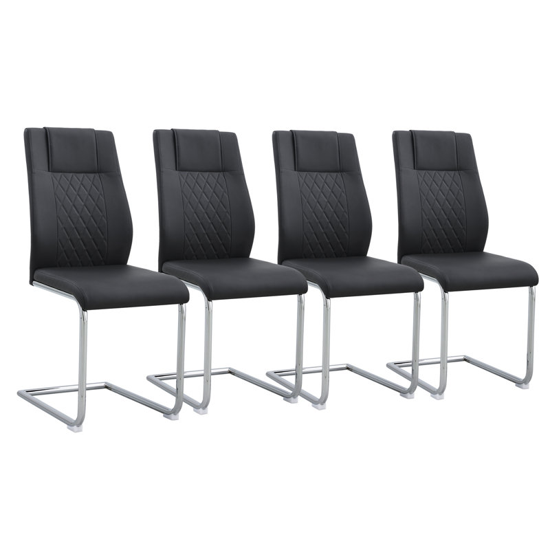 Chaises de salle à manger Kimil, Noir, Argent, Set of 4