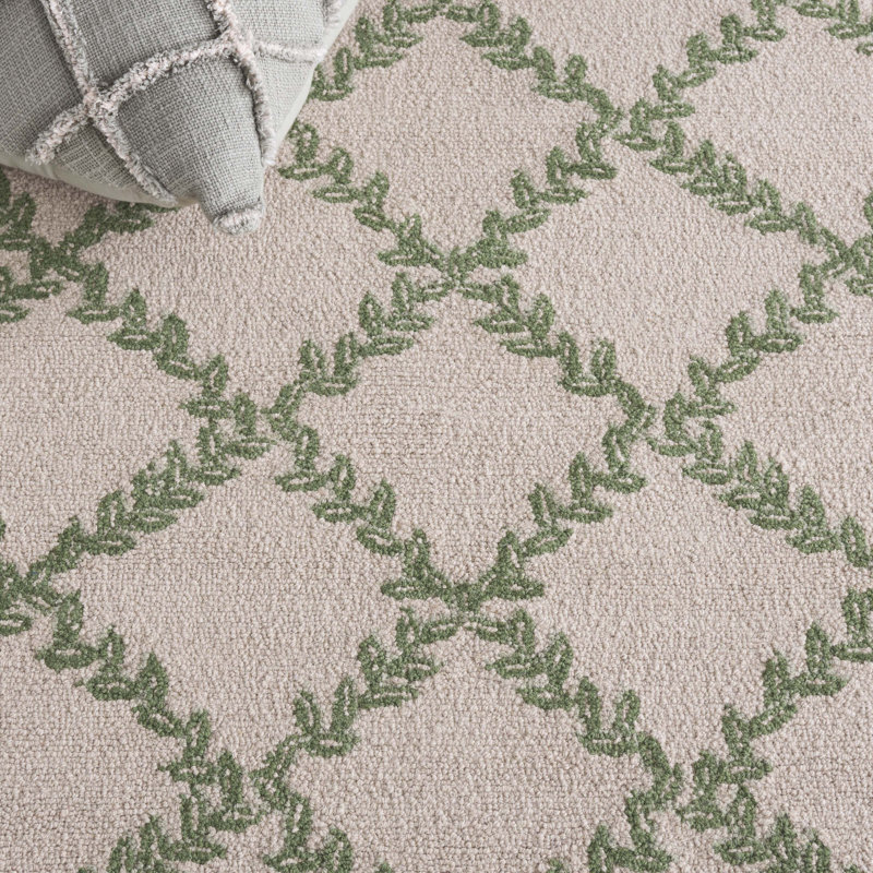 Jonsson Hand Hooked Wool Pile Geometric Rug, Oval 4'6" x 6'6"