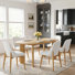 7-Piece Oval Dining Table Set With 6 Upholstered Dining Chairs 67" Modern 6-Person Four Leg Dining Set