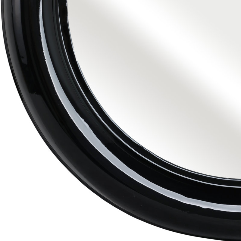 Miroir moderne en métal rond avec cadre en fer élégant et design décoratif contemporain pour un décor élégant., Noir
