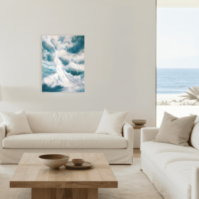 «Coastal Retreat Underwater Clouds II» par Megan James - reproduction de cadre flottant sur toile, 40" H x 30" W x 1.5" D