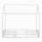 Twin White Metal House Bed With Safe Roof Frame-406985858