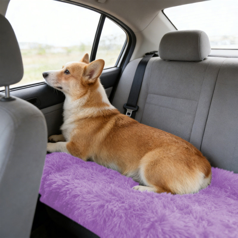 Fourrure pour animaux de compagnie Furry Four Season Warm Large, 30,71 x 21,26 pouces, café, Mauve