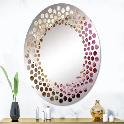 Miroir mural à pois or rose et minimalisme MIR106129