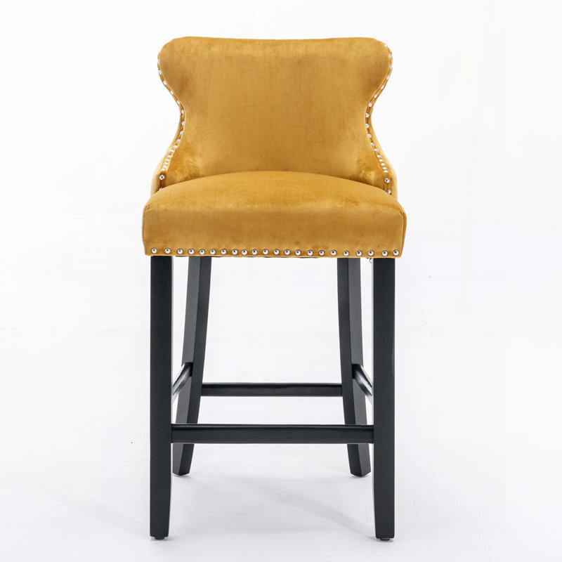 Ensemble de 2 tabourets de bar rembourrés en velours