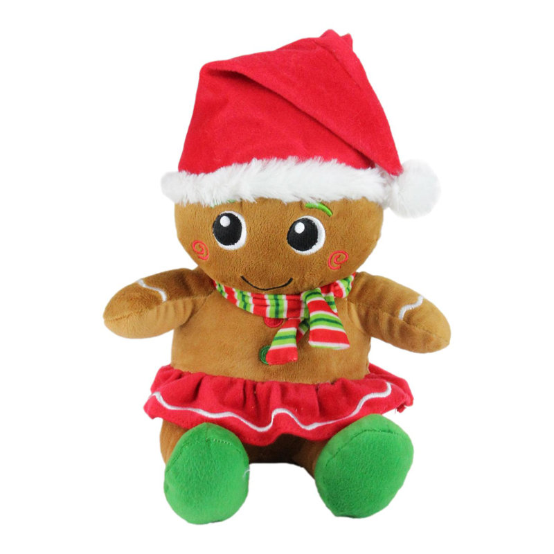 Ensemble de 2 figurines de Noël en pain d'épices brun et rouge