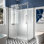 Cabine de douche coulissante sans cadre de l 48 po x P 34 po x H 72 po avec verre de sécurité trempé transparent de 5/16 po certifié