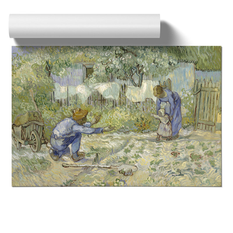 First Steps by Vincent Van Gogh - No Frame Painting, 21cm H x 30cm W x 0.1cm D
