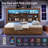 Bookcase Bed with LED Light and Underbed Drawers, Storage Headboard Platform Bed for Teens-1422335684