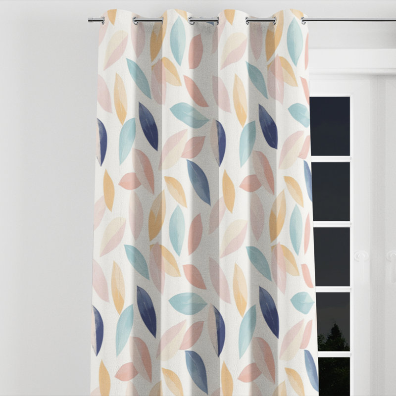 Rideaux abstraits en velours - rideau à œillets Boho, L 52 po x L 63 po, Œillets argentés