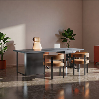 Bureau de bureau large et robuste