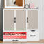 Armoire à chaussures multifonctionnelle avec tablettes réglables, tabouret, tiroir escamotable, range-chaussures minimaliste avec surface supérieure robuste pour différentes tailles d'articles, blanc