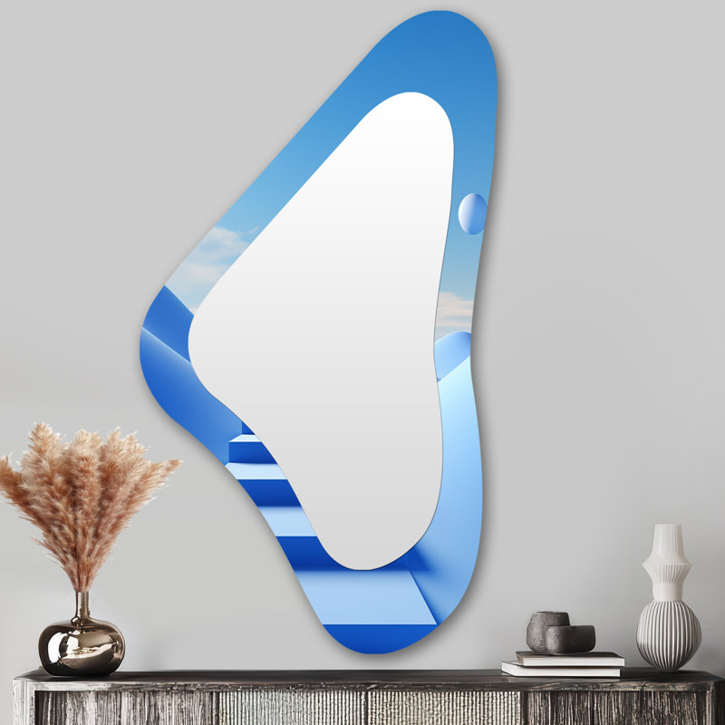 Grand escalier bleu zen