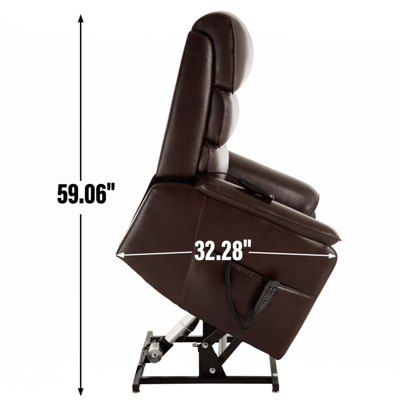 Dual Motor Infinite Position Up To 350 LBS Power Lift Recliner Chair With Power-Remote,Heat Massage And Heavy Duty Motion Mechanism