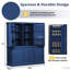 Armoire de cuisine 73 po avec rangement et garde-manger autoportants en bois-2084715464