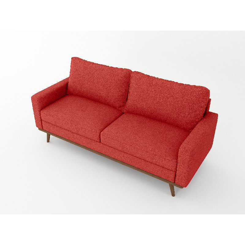 Chrysi 70"Linen Square Arm Mordern Sofa with Stable Legs for Living Room, Oxy Fire Linen